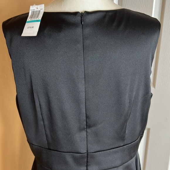 Connected Apparel - black satin like sleeveless dress, size 16. - Picture 6 of 9